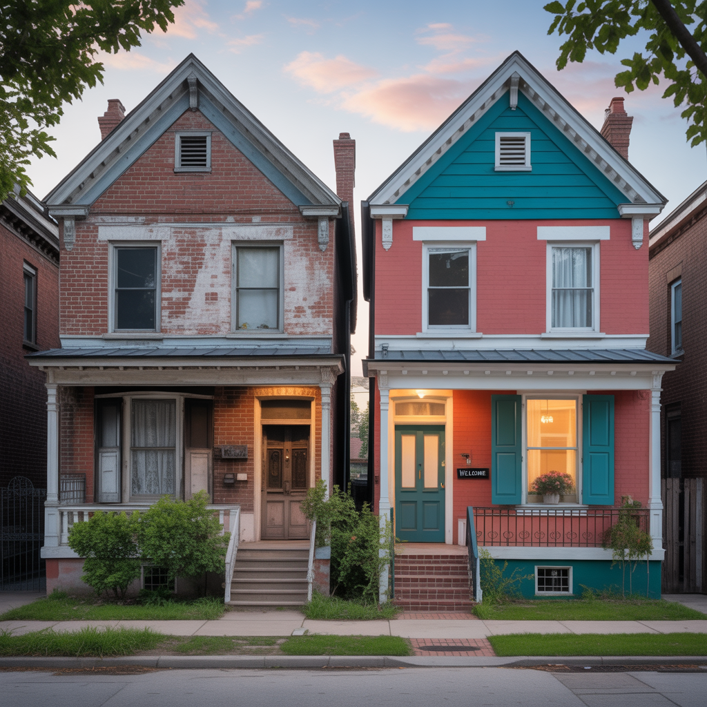 painted brick houses before and after ideas