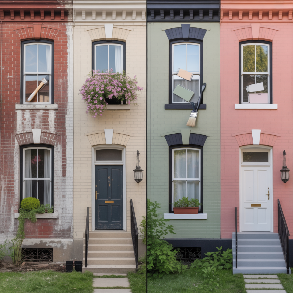 painted brick houses before and after ideas