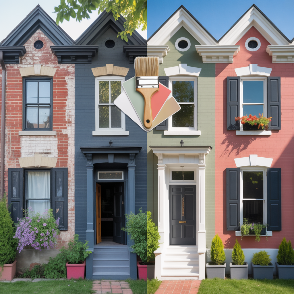 painted brick houses before and after ideas