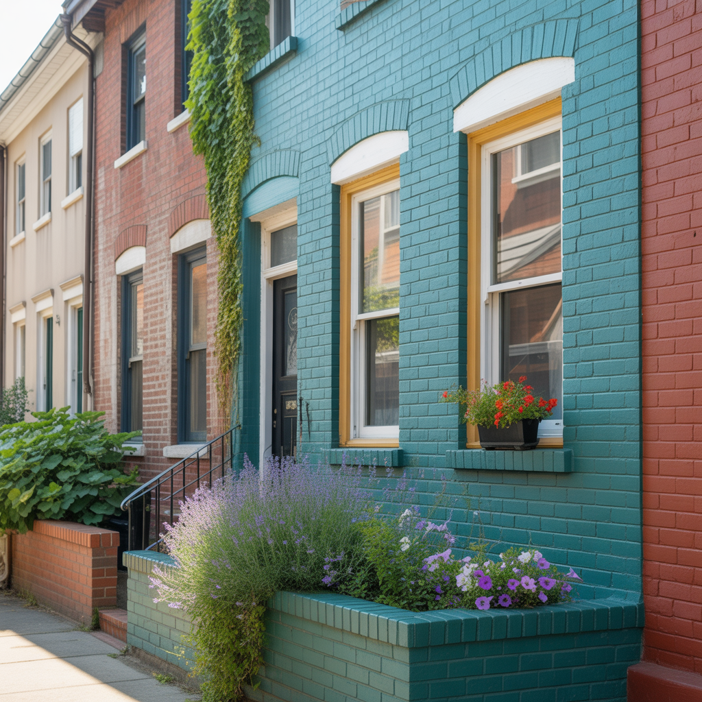 painted brick houses before and after ideas