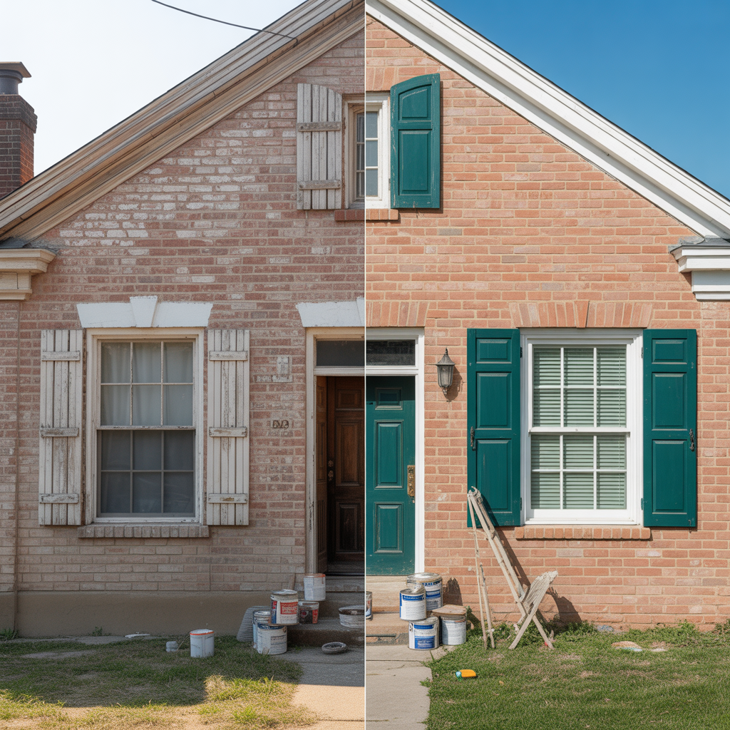 painted brick houses before and after ideas