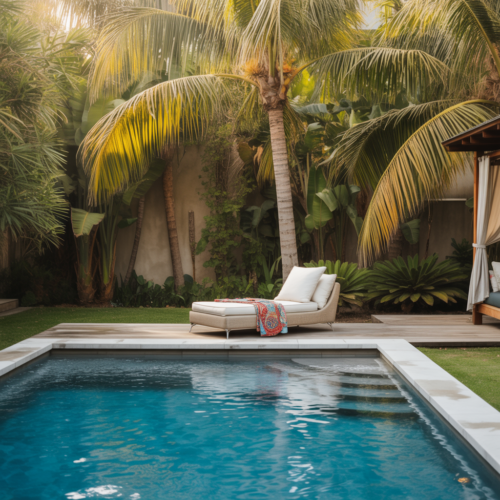 palm trees backyard pool ideas