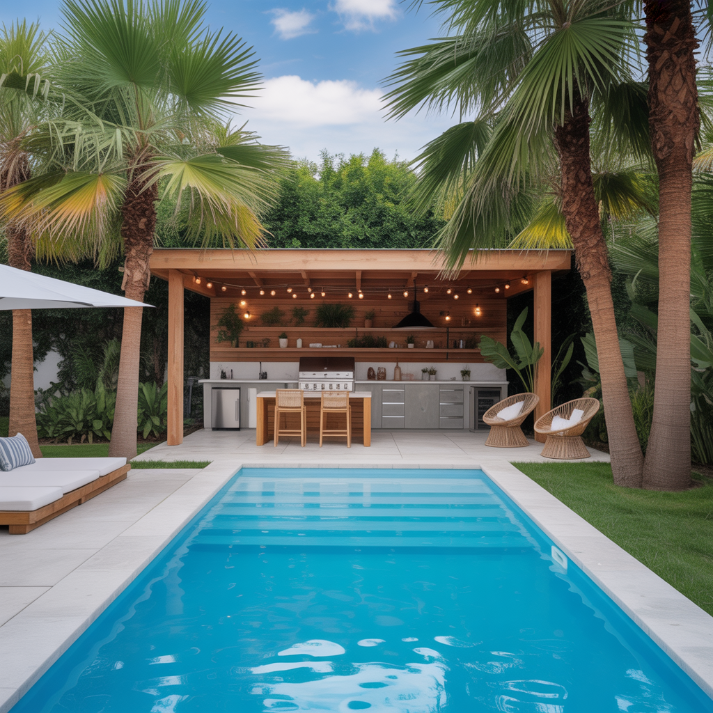 palm trees backyard pool ideas