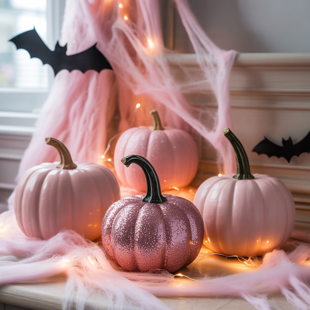 pink halloween decor