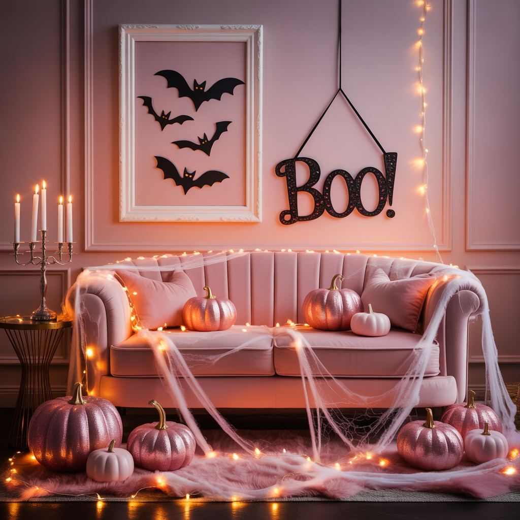 pink halloween decor