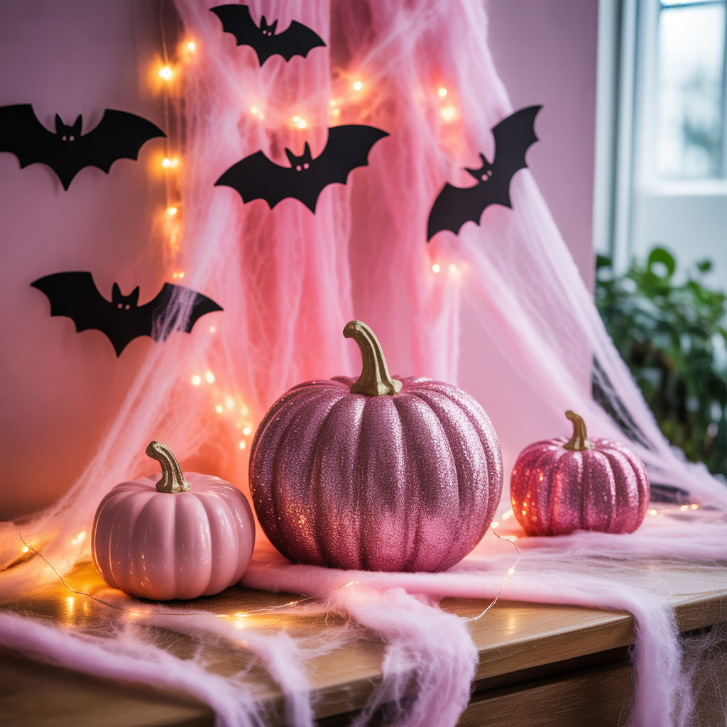 pink halloween decor