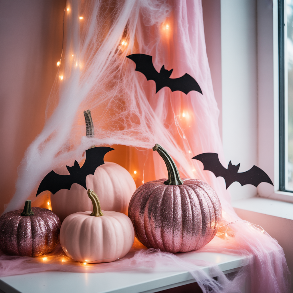 pink halloween decor