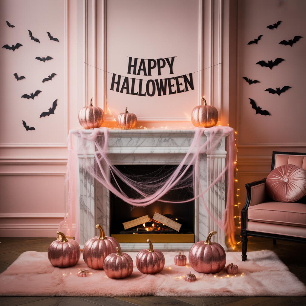 pink halloween decor