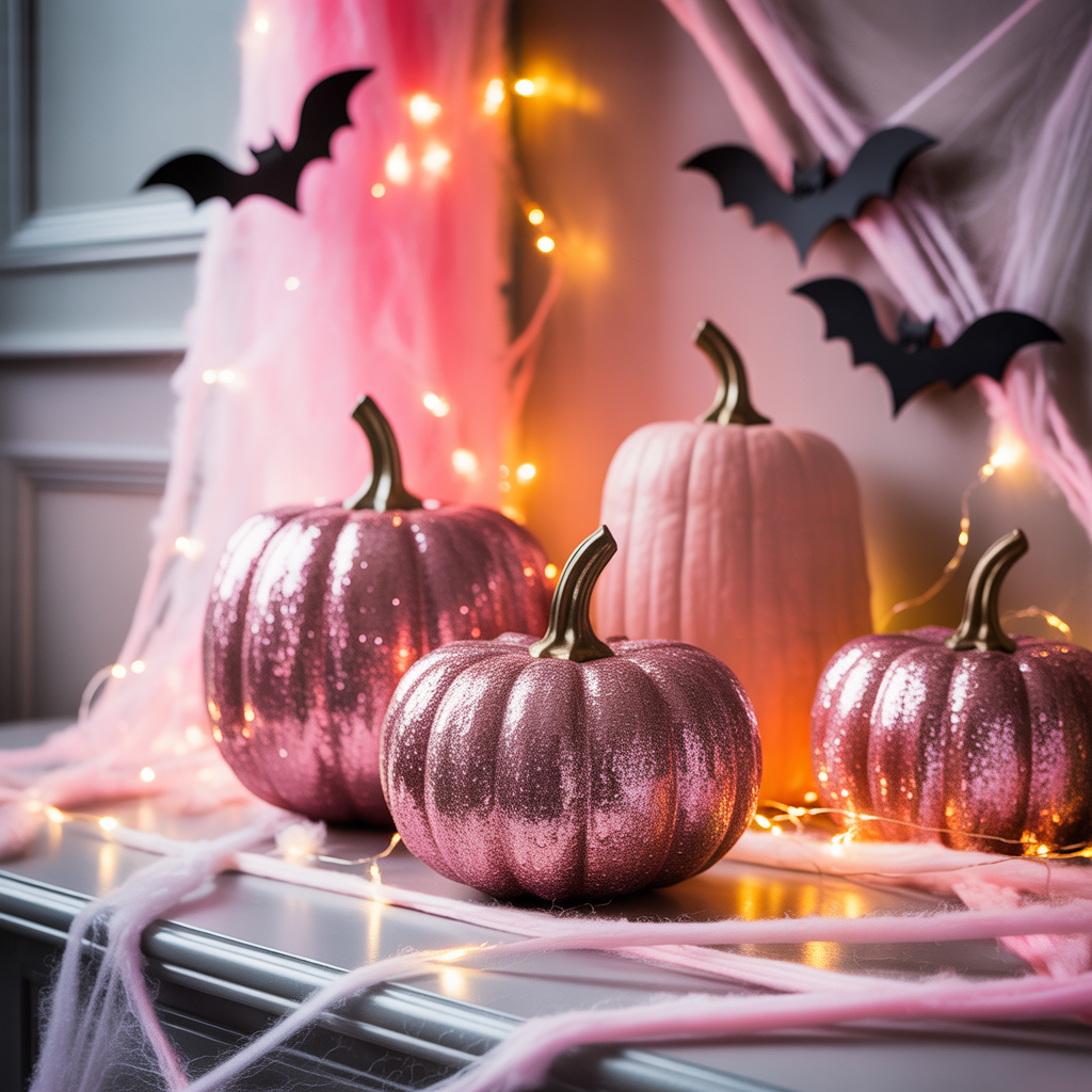 pink halloween decor