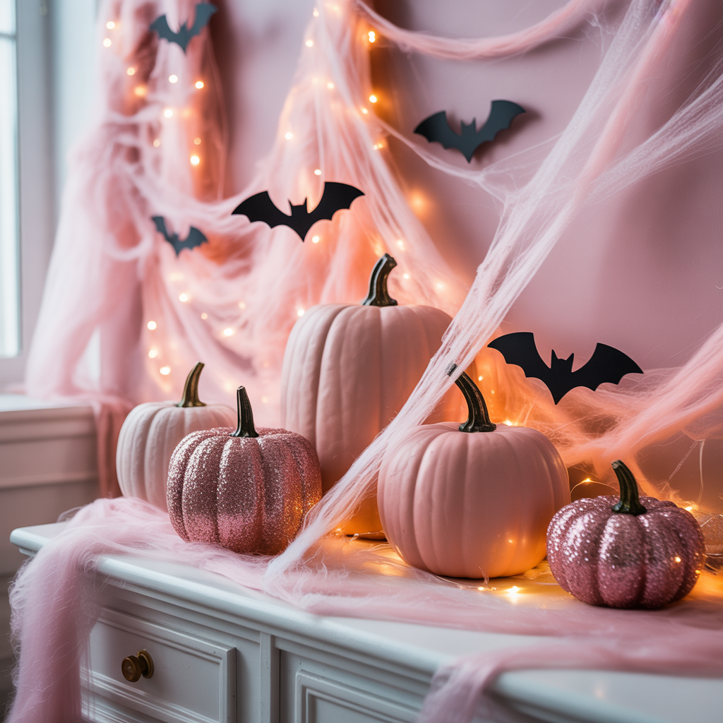 pink halloween decor