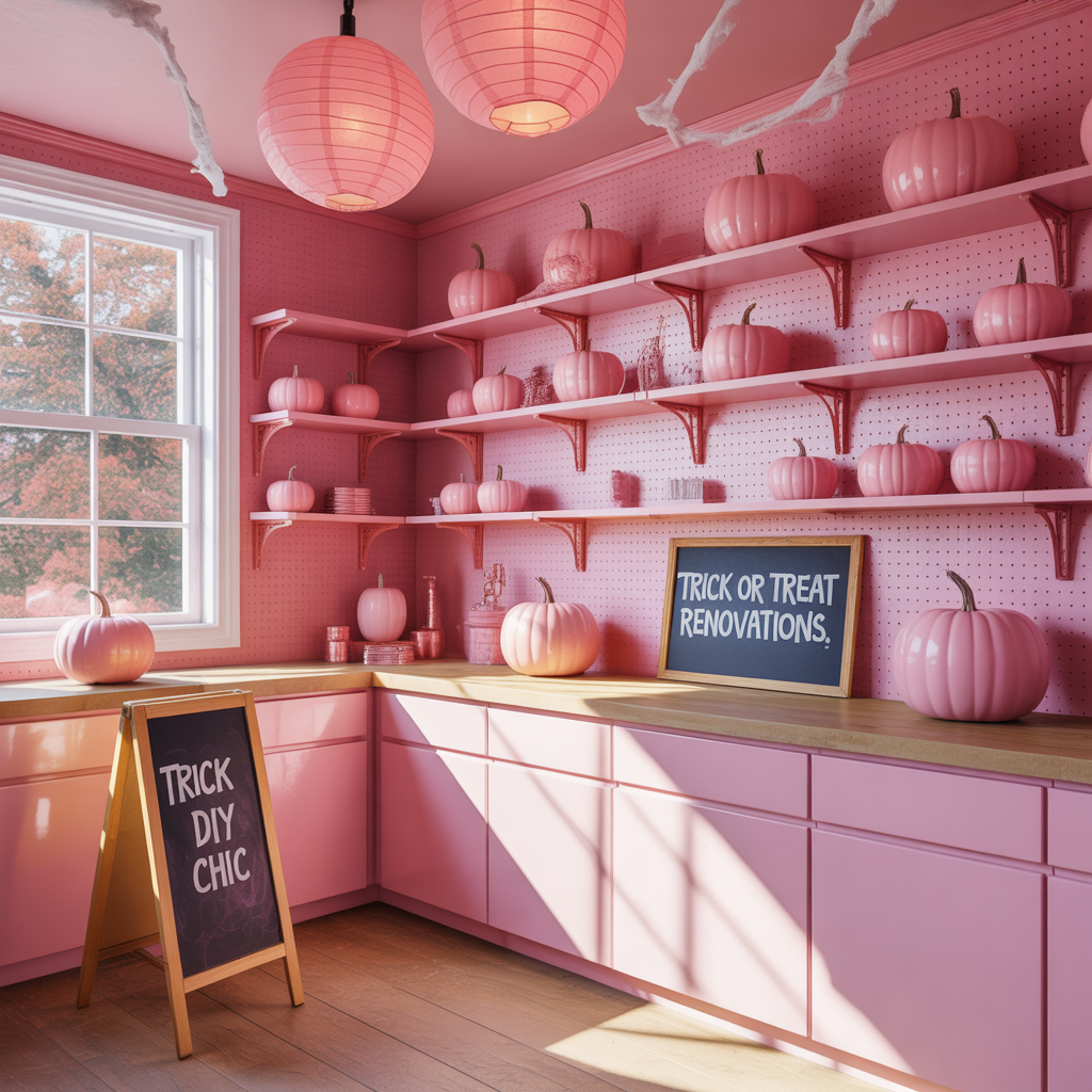 pink halloween decor