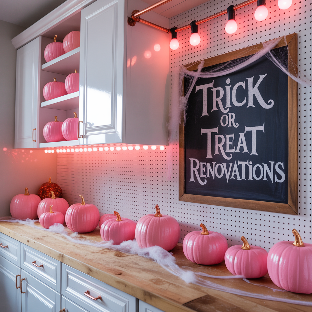 pink halloween decor