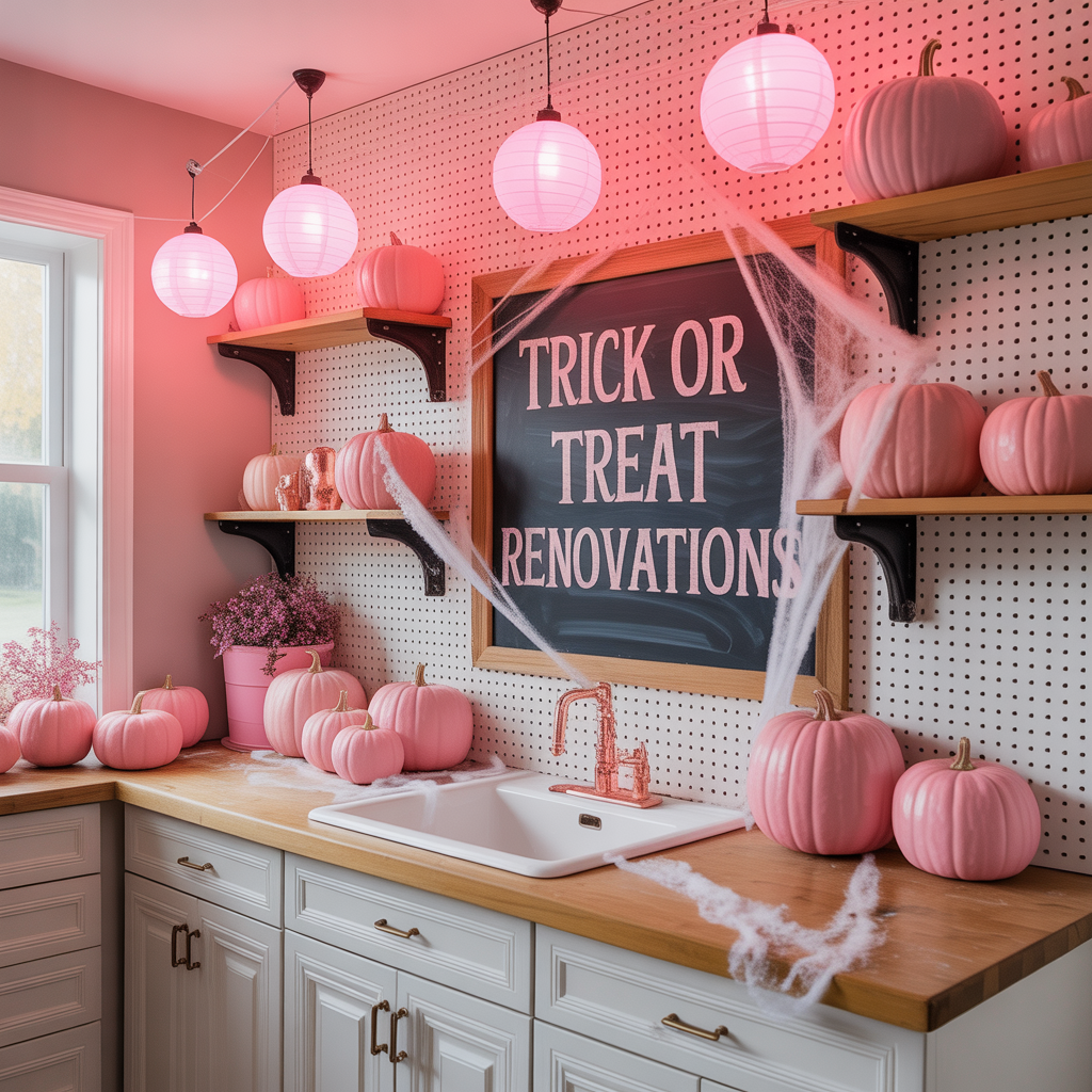 pink halloween decor
