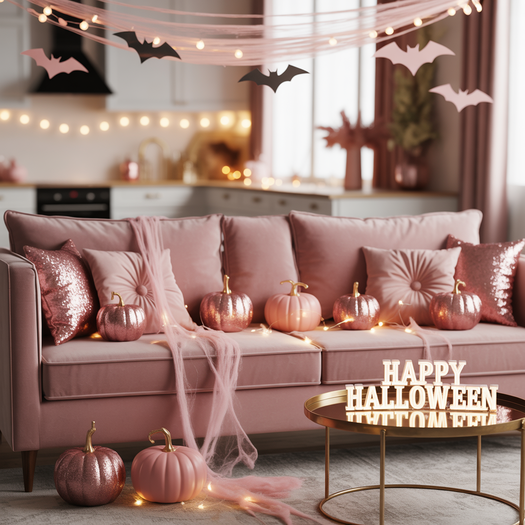 pink halloween decor