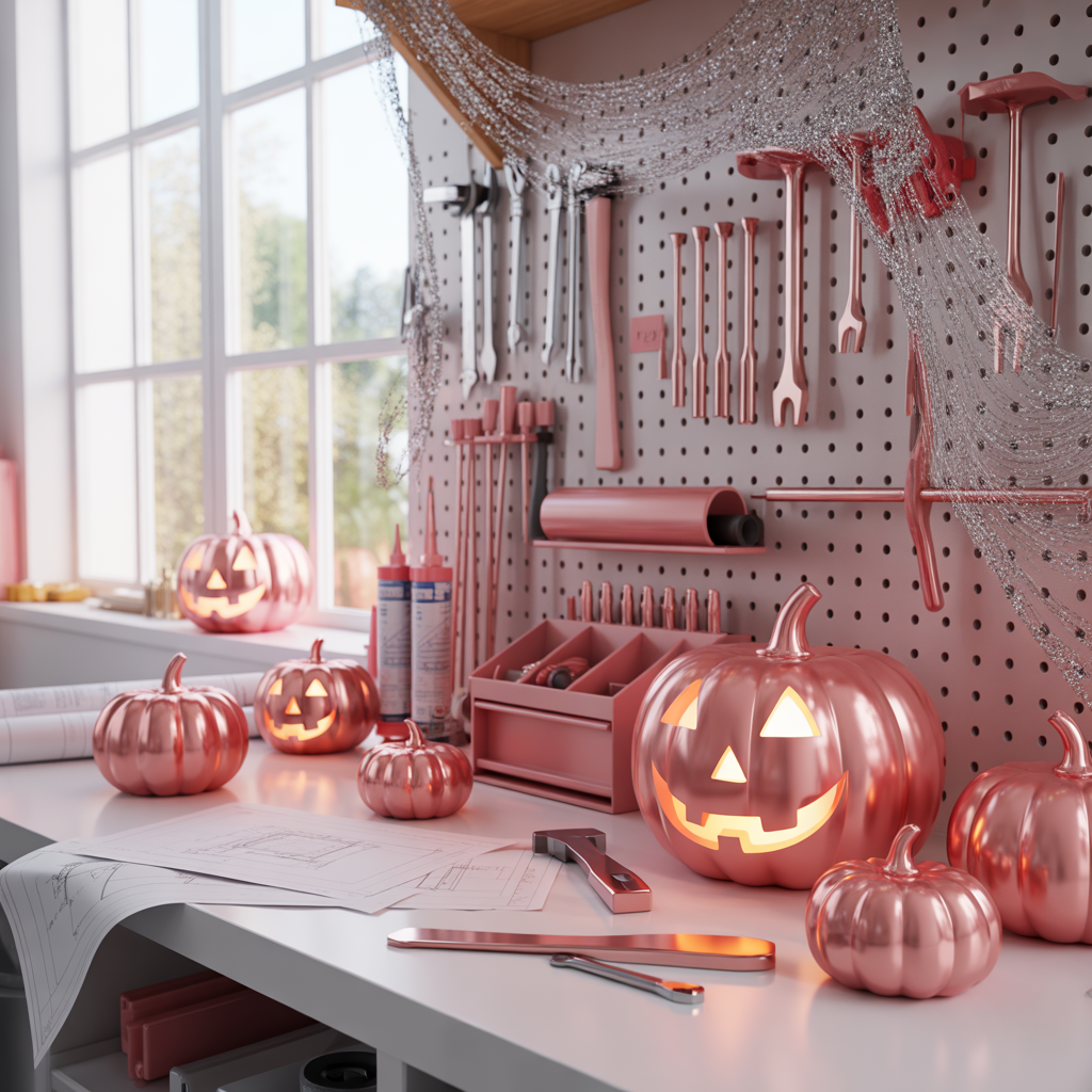 pink halloween decor