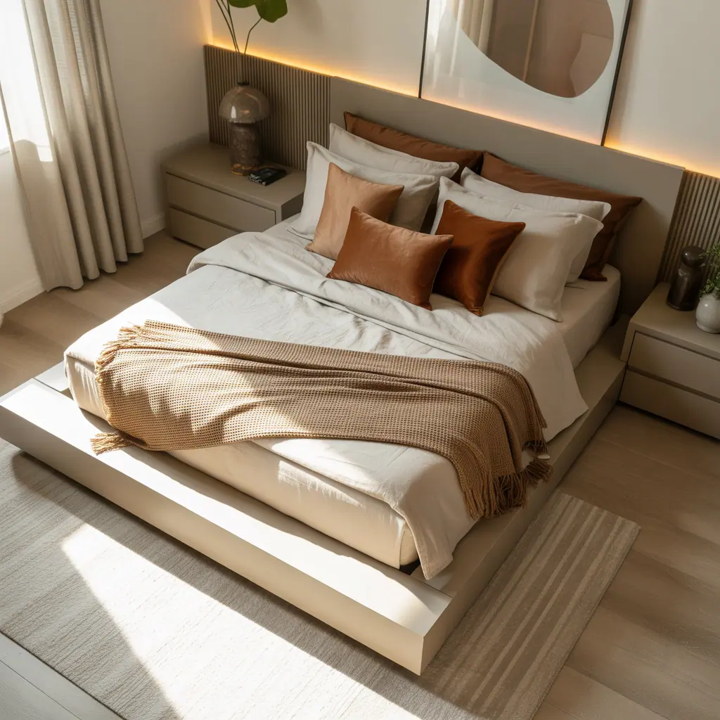 platform bed bedding ideas