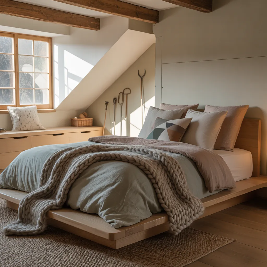 platform bed bedding ideas