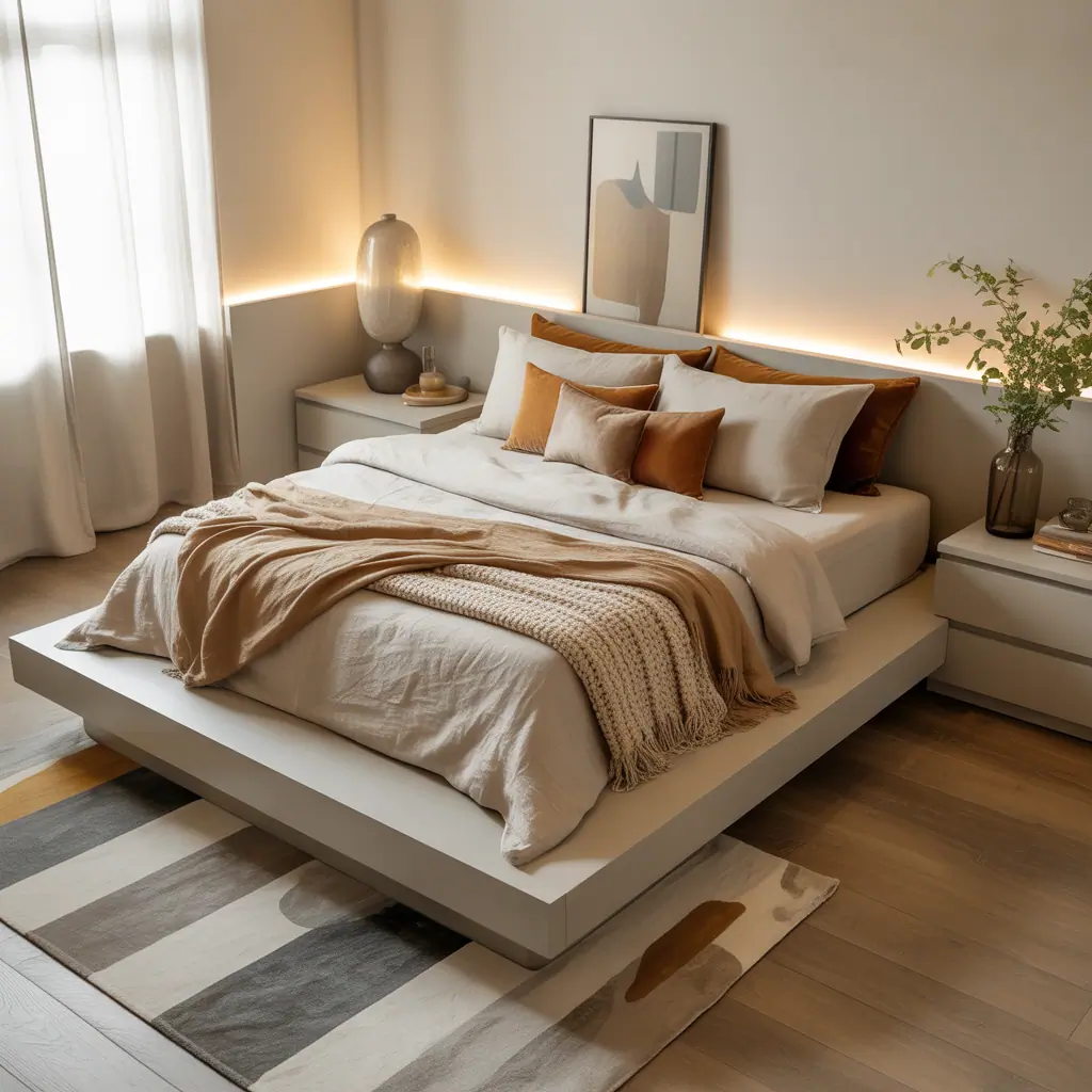 platform bed bedding ideas