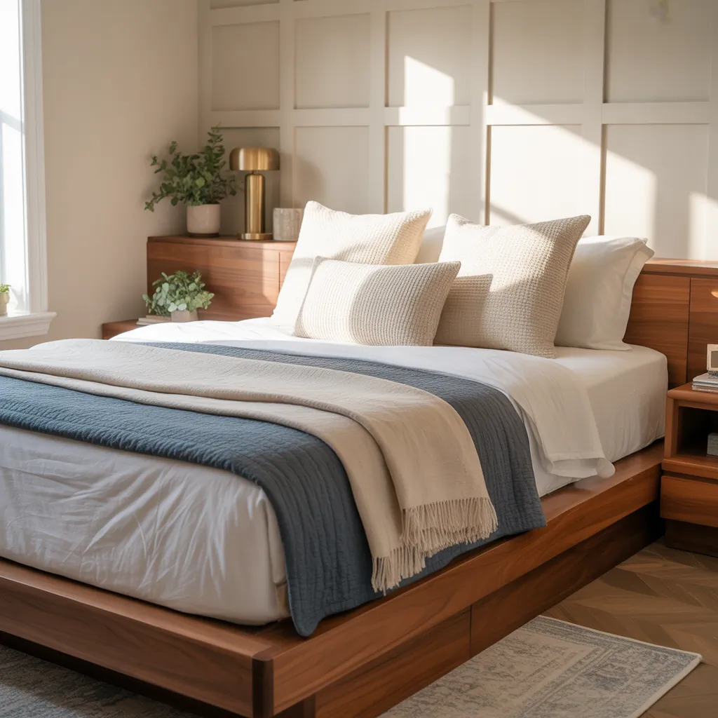 platform bed bedding ideas