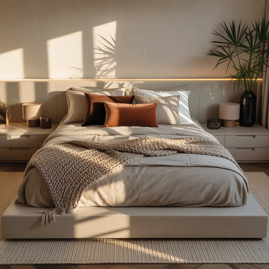 platform bed bedding ideas