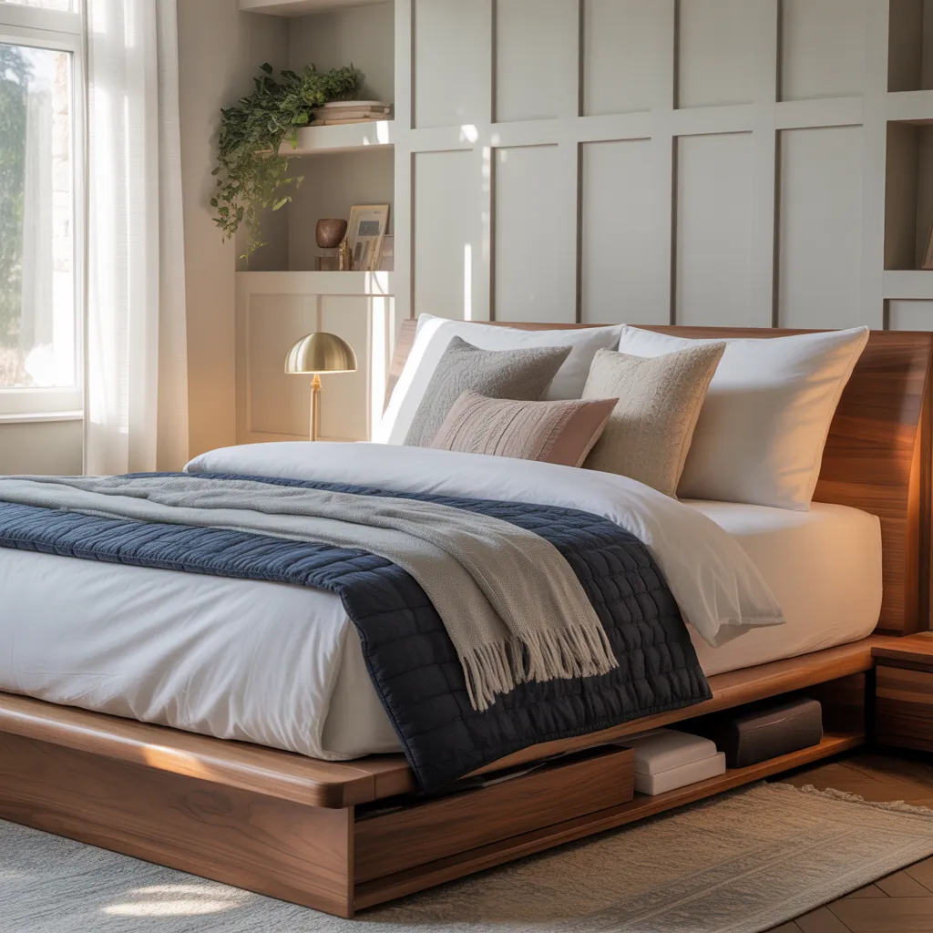 platform bed bedding ideas