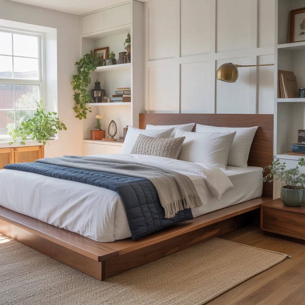 platform bed bedding ideas