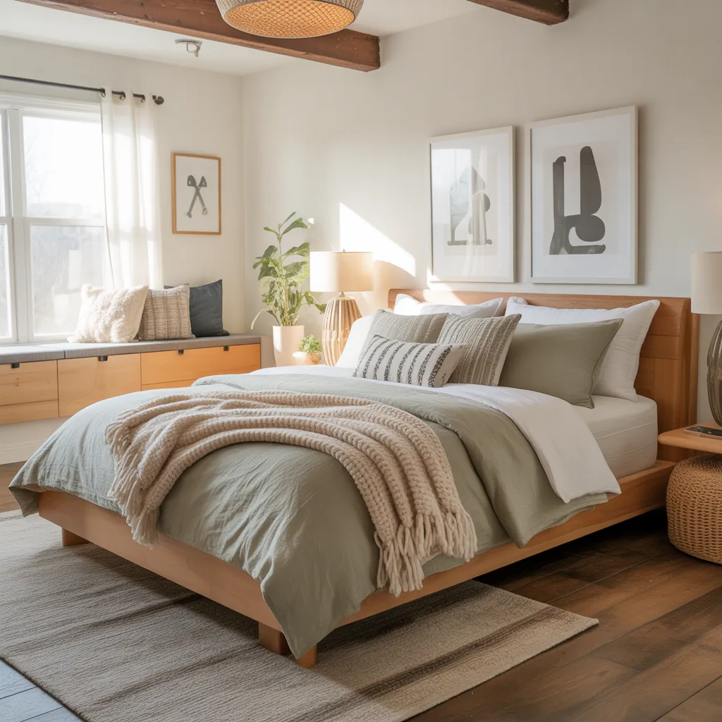 platform bed bedding ideas