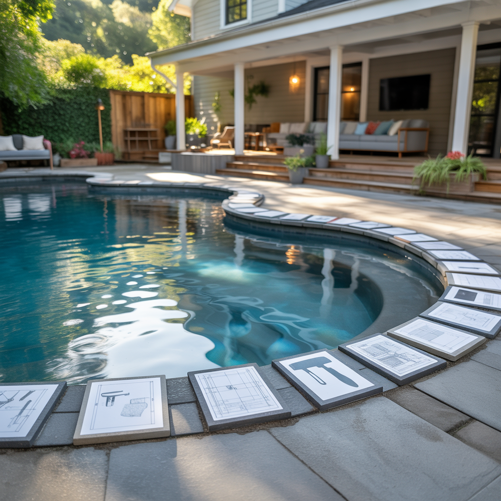 pool pavers around ideas