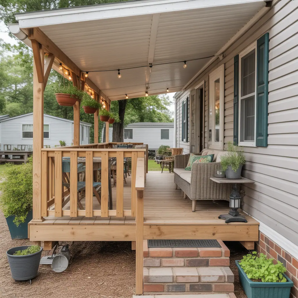 porch ideas for single wide mobile homes