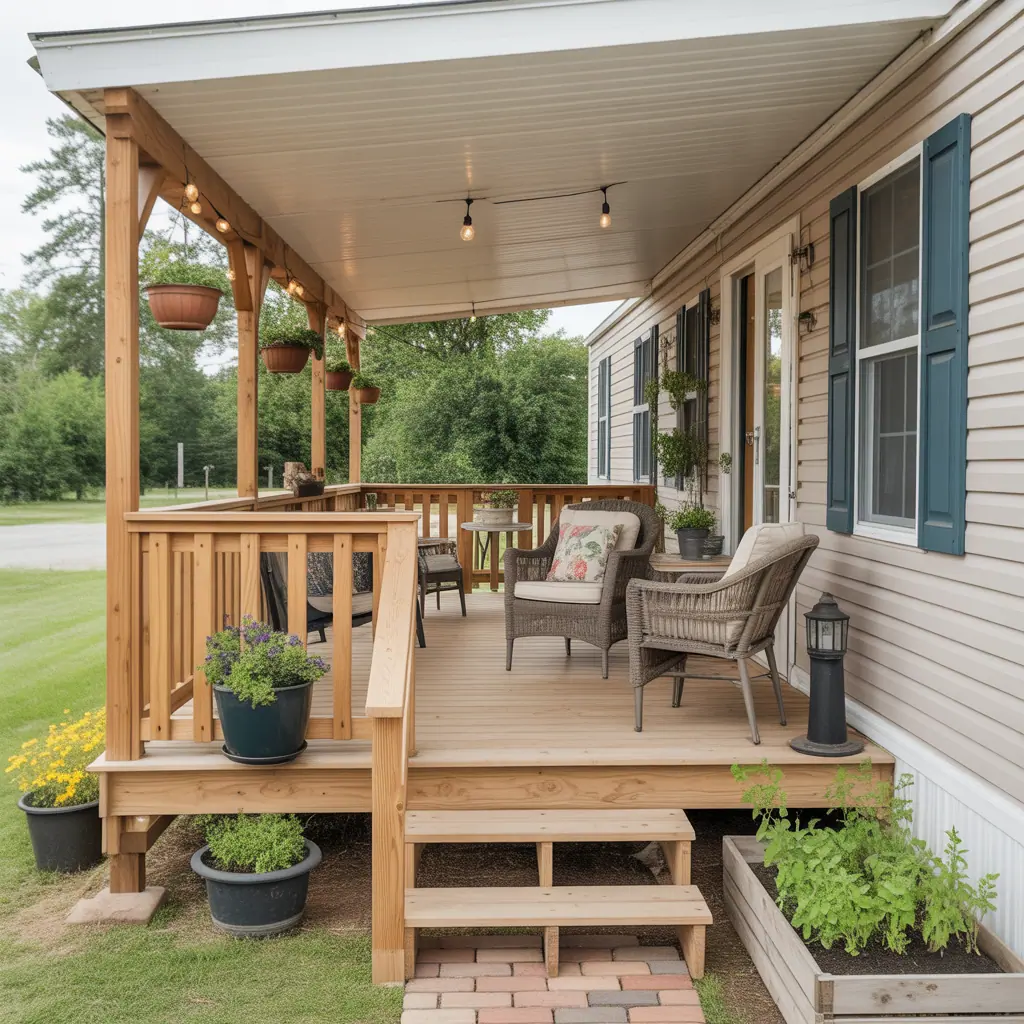 porch ideas for single wide mobile homes