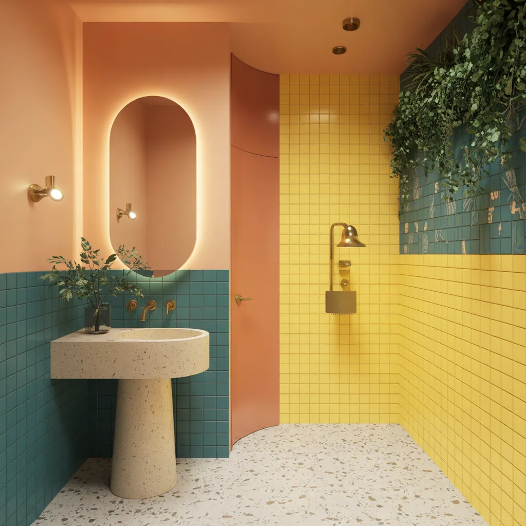 powder room colorful design ideas