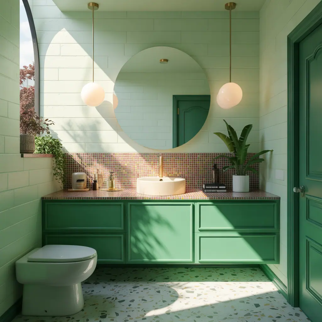powder room colorful design ideas