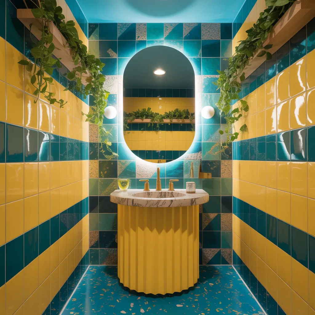 powder room colorful design ideas