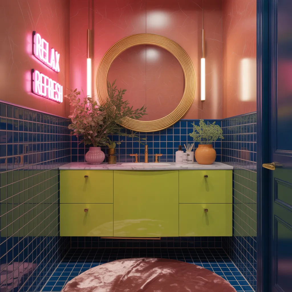 powder room colorful design ideas
