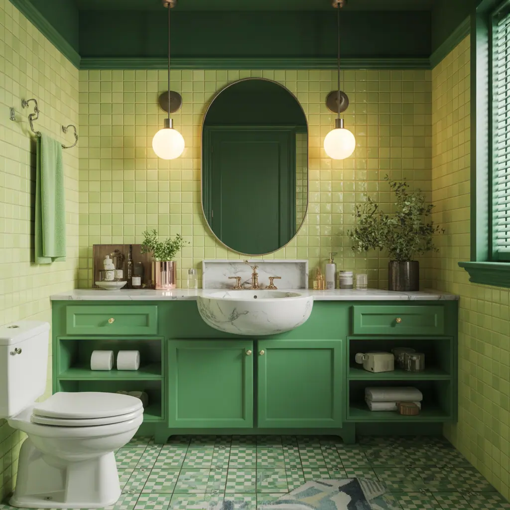 powder room colorful design ideas