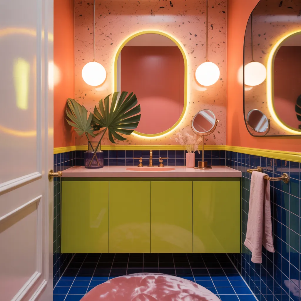 powder room colorful design ideas