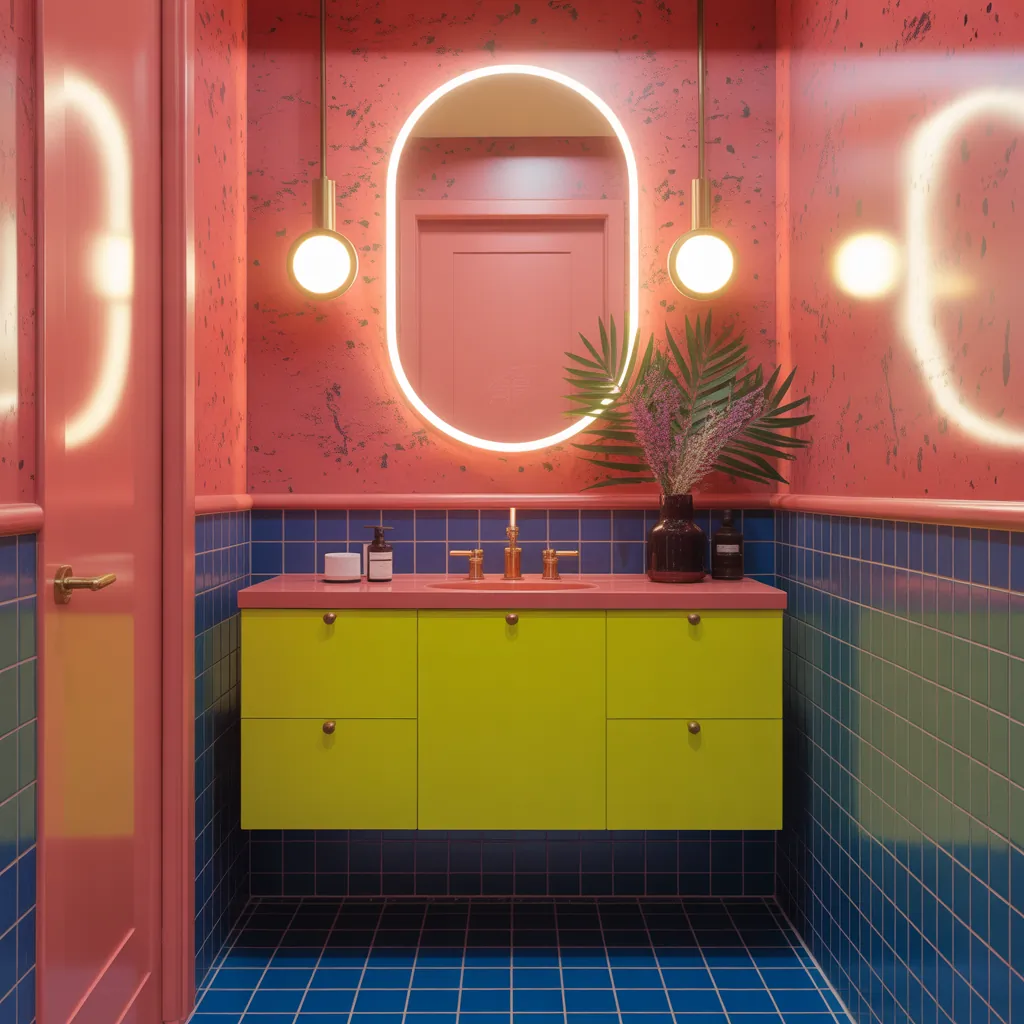powder room colorful design ideas