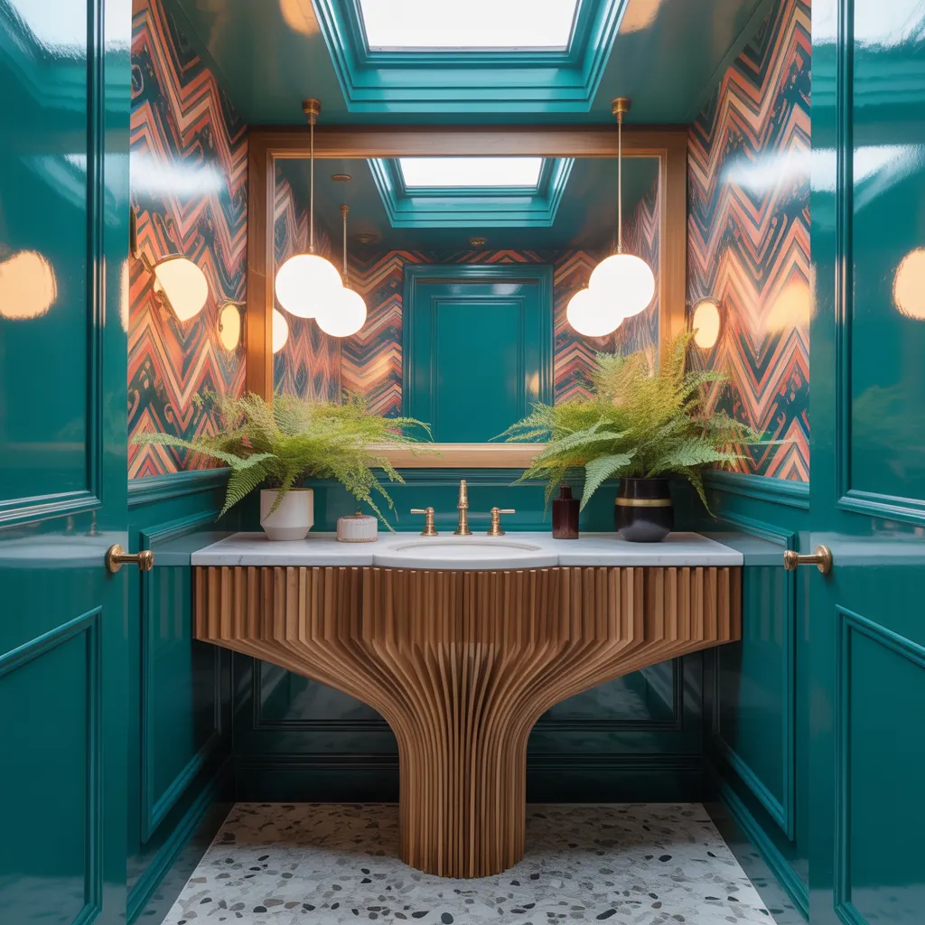 powder room colorful design ideas