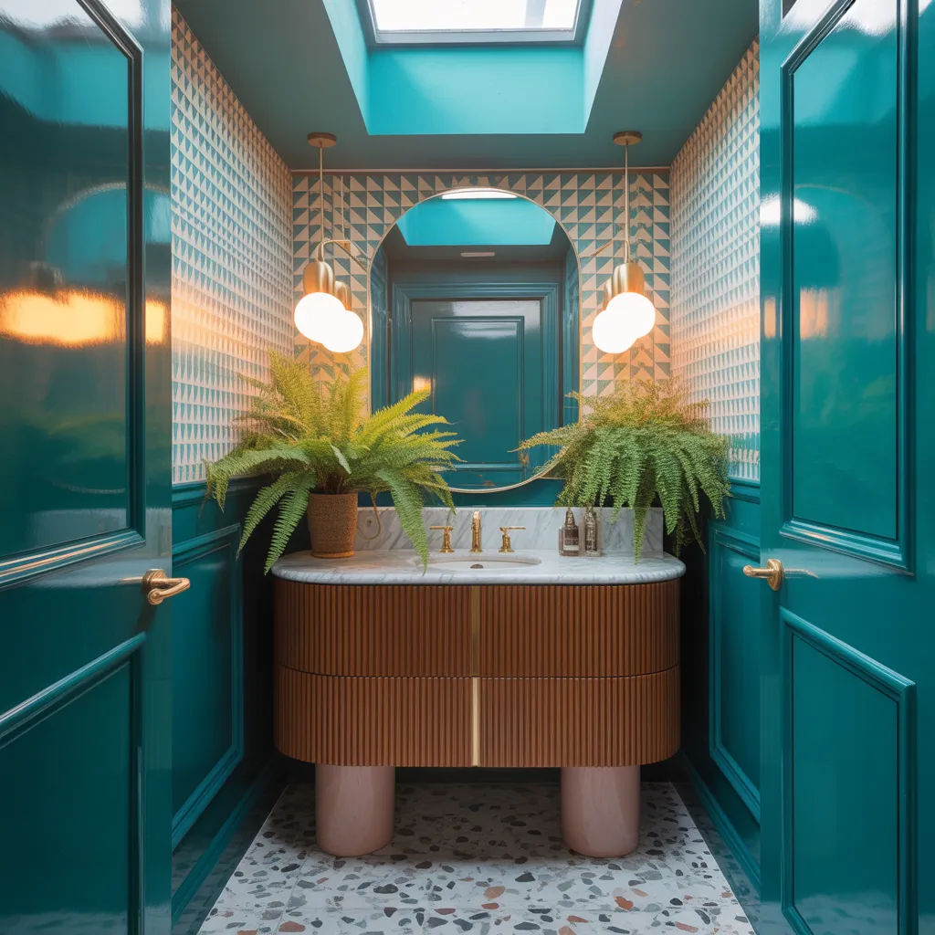 powder room colorful design ideas