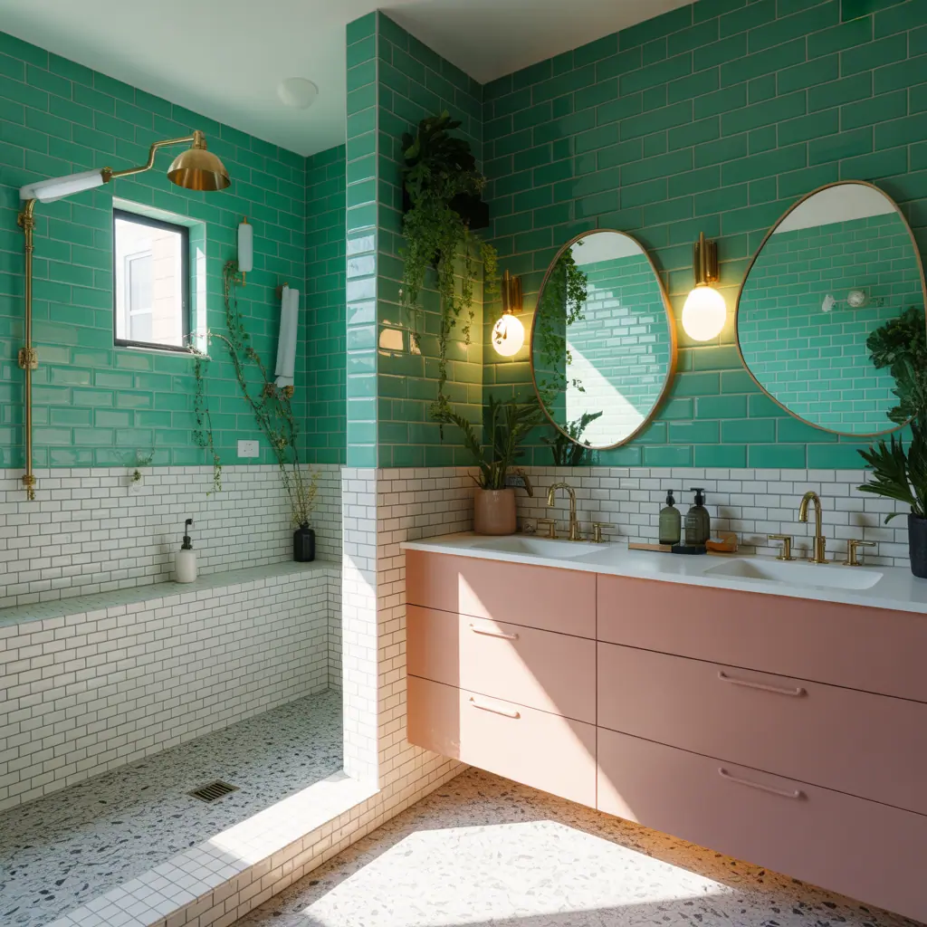 powder room colorful design ideas