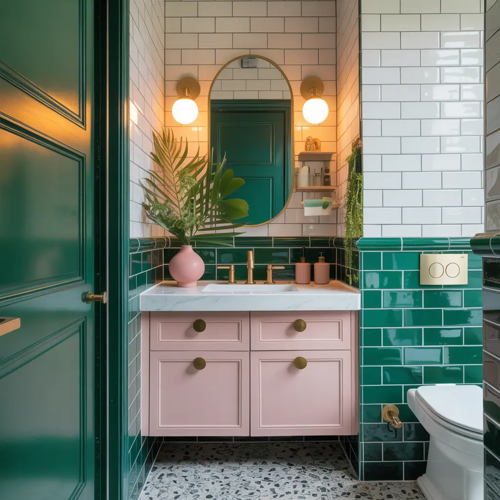 powder room colorful design ideas