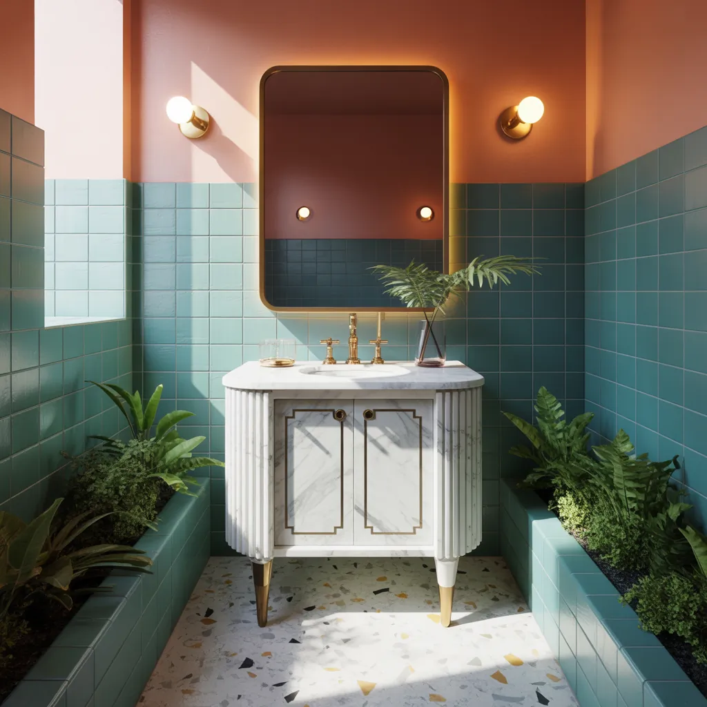 powder room colorful design ideas