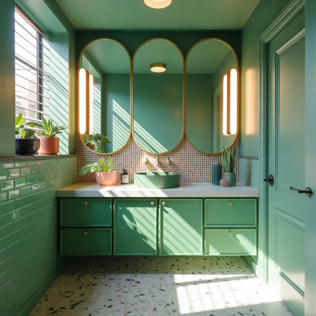 powder room colorful design ideas