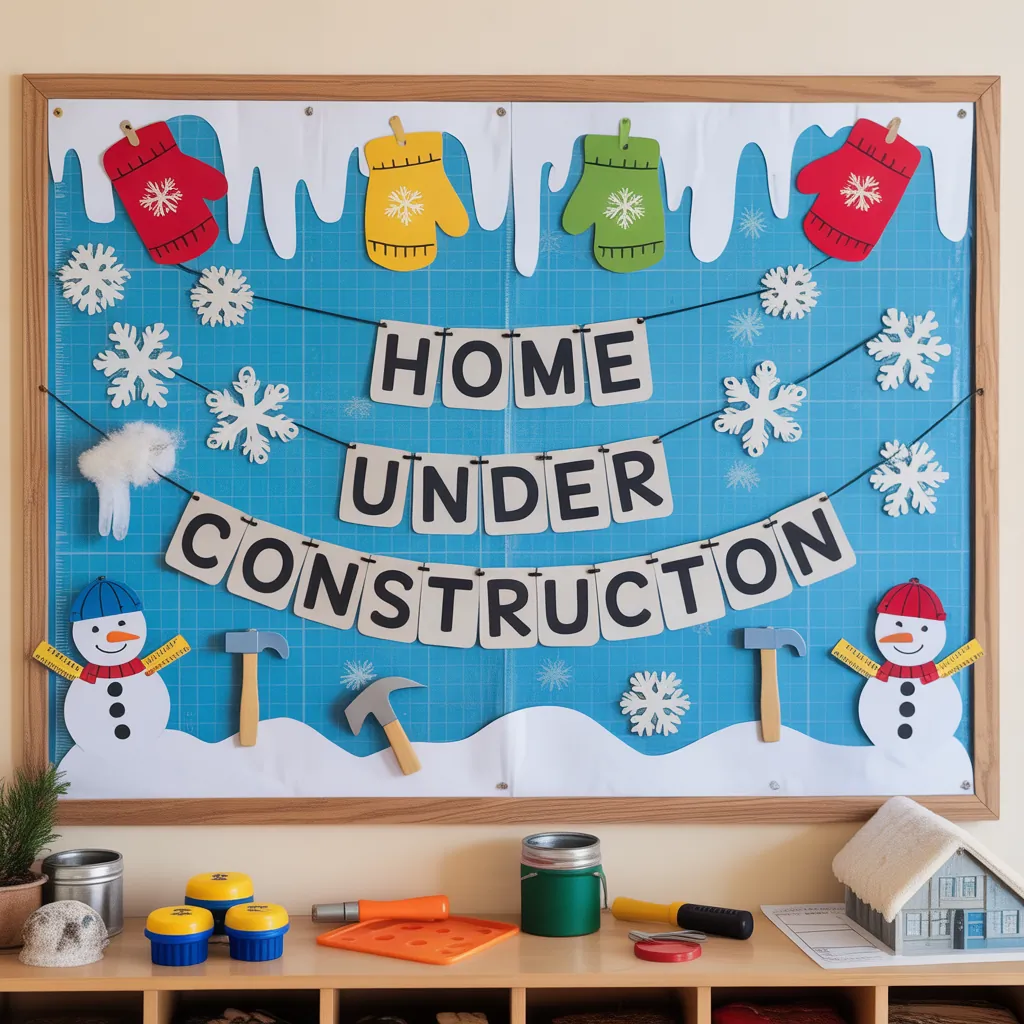 preschool winter bulletin board
