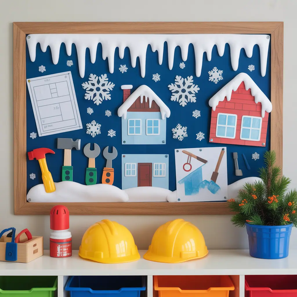 preschool winter bulletin board