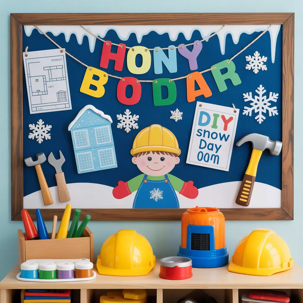 preschool winter bulletin board