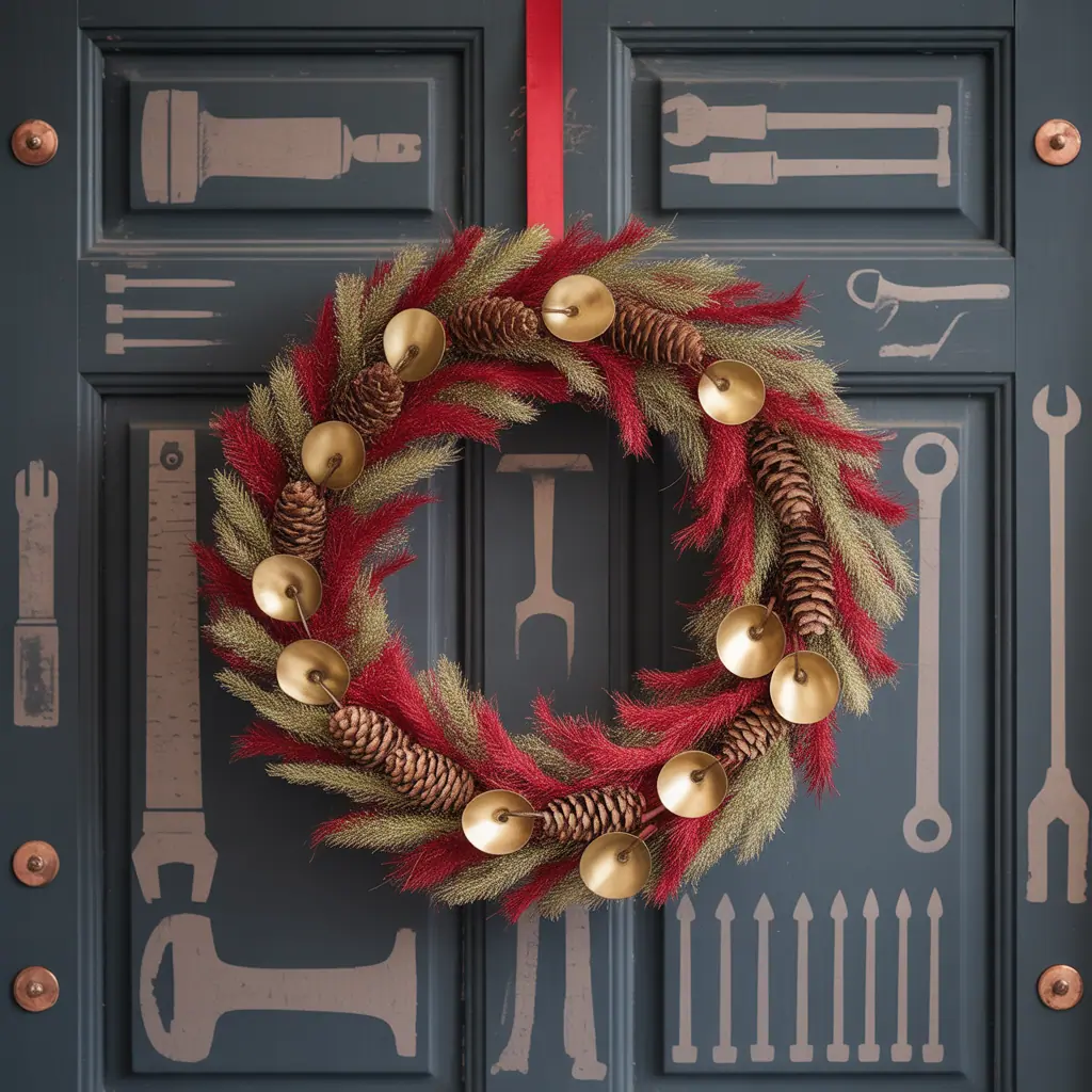 red and golden christmas wreath ideas