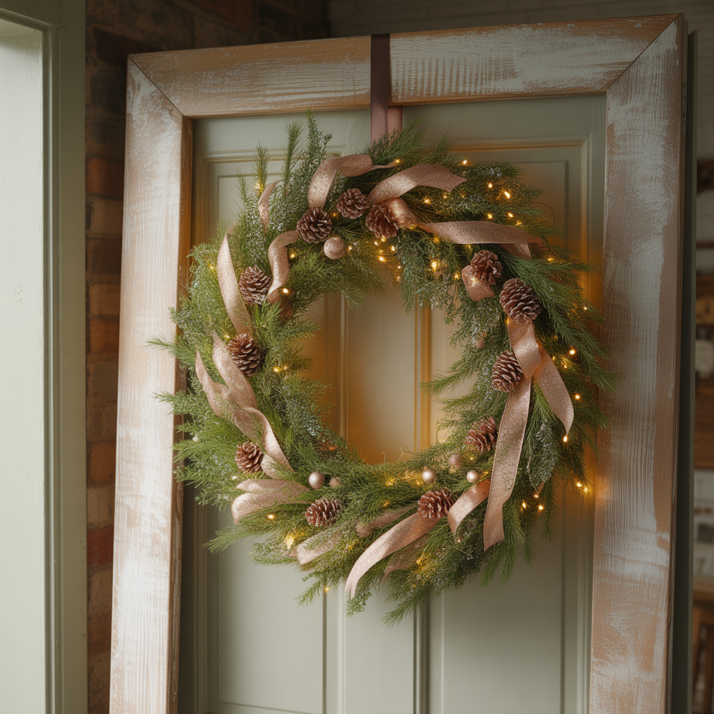 red and golden christmas wreath ideas