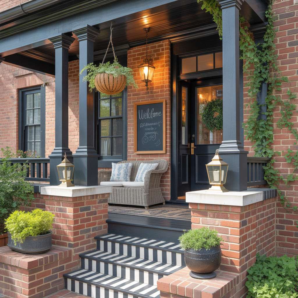 red brick house front porch ideas