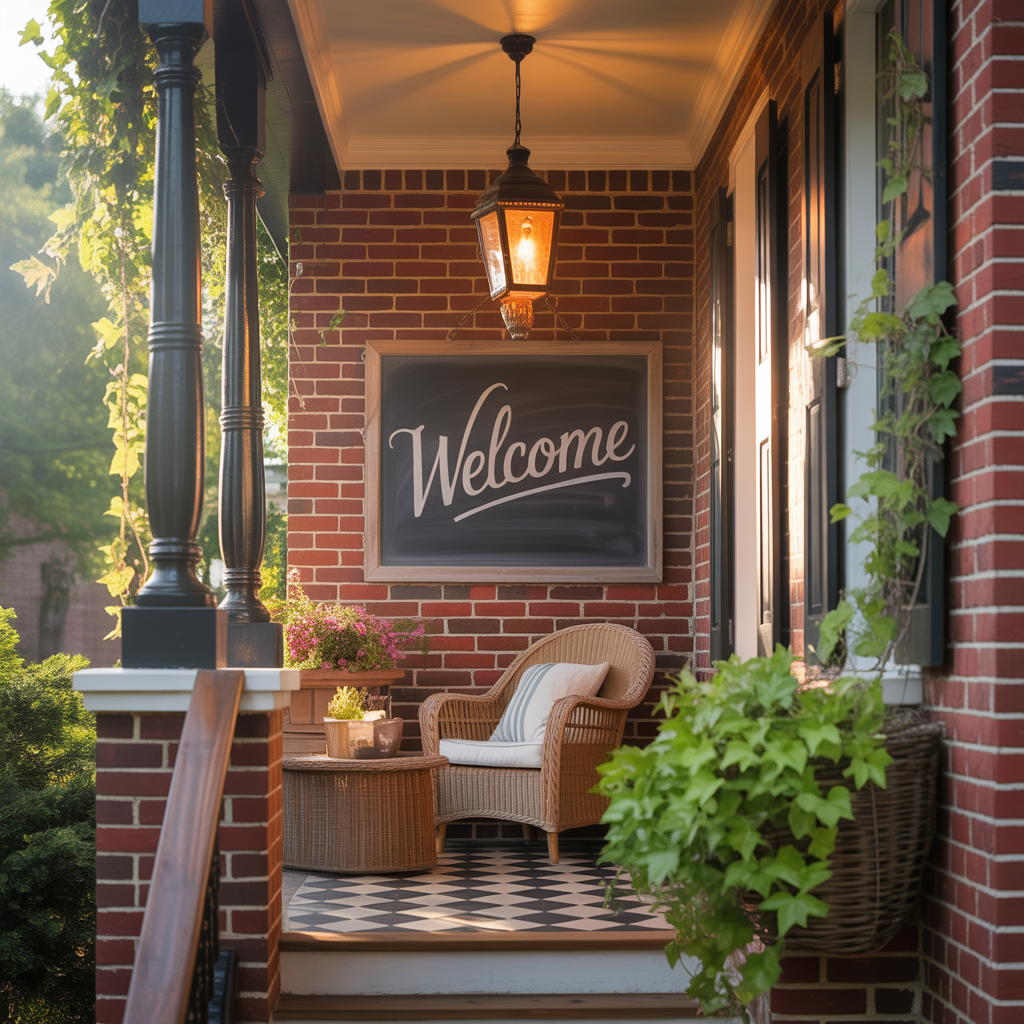 red brick house front porch ideas